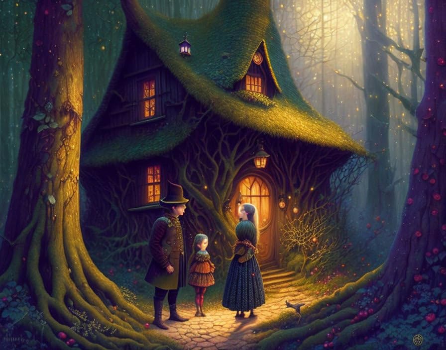 Toile maison de sorcière Meechi 50x70cm pour habiller un mur vide