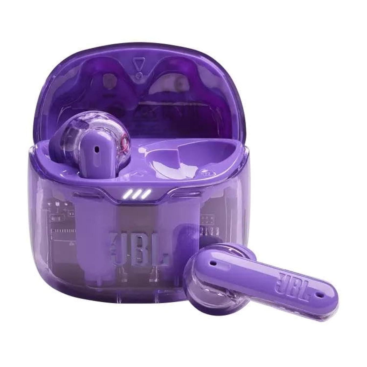 JBL Tune Flex True Wireless Noise Cancelling Earbuds, Pure Bass, ANC + Smart Ambient, 4 Microphones, 32H of Battery, Water Resistant & Sweatproof, Comfortable Fit - Ghost Purple, JBLTFLEXGPUR Purple TFLEX