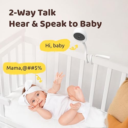 Miniatura 4 de NETVUE Peekababy - Cámara para bebé con audio inalámbrico, monitor de montaje ajustable para cuna, funciona a través de Wi-Fi de 2.4 GHz para una