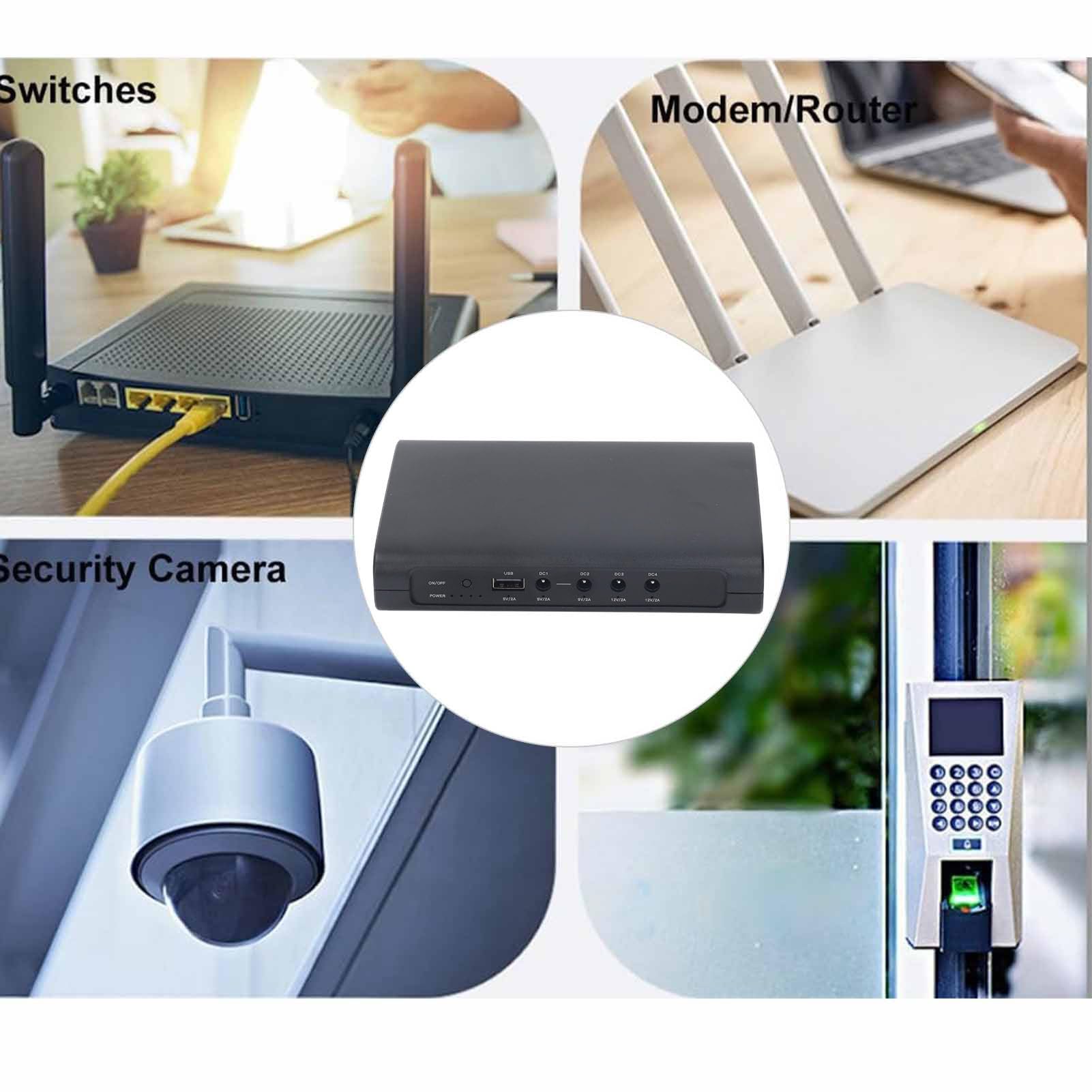 Zasilanie Akumulatorowe Mini UPS, Zasilacz Awaryjny Mini UPS 27000 Zestaw Akumulatorów Zapasowych o Napięciu 5 V 9 V 12 V 2 A, do Routerów Modemy Aparaty Smartfony (wtyczka UE)