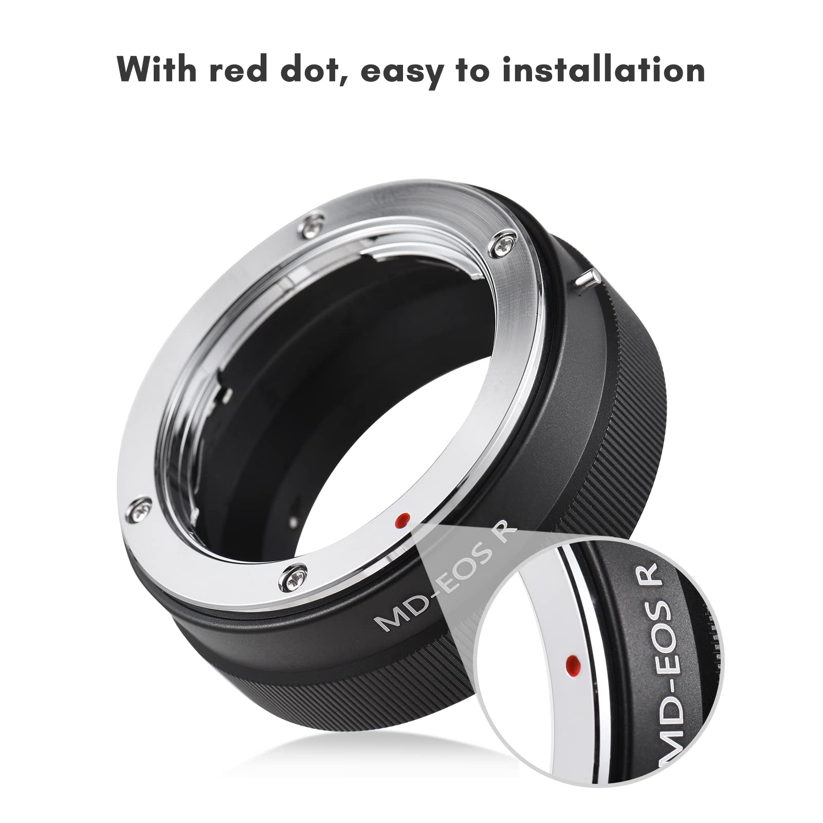 Andoer Aluminium Alloy Manual Lens Mount Adapter Ring for Minolta MD MC to Canon EOS R/RP/Ra/R5/R6/R7/R10 Mirrorless Camera with RF Mount - Image 4