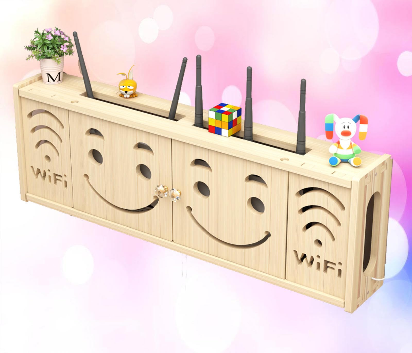 ksxnkhk Router Cover Wall Wireless WiFi Shelf Storage Box for Cable Sort Hider, A-71x24cm