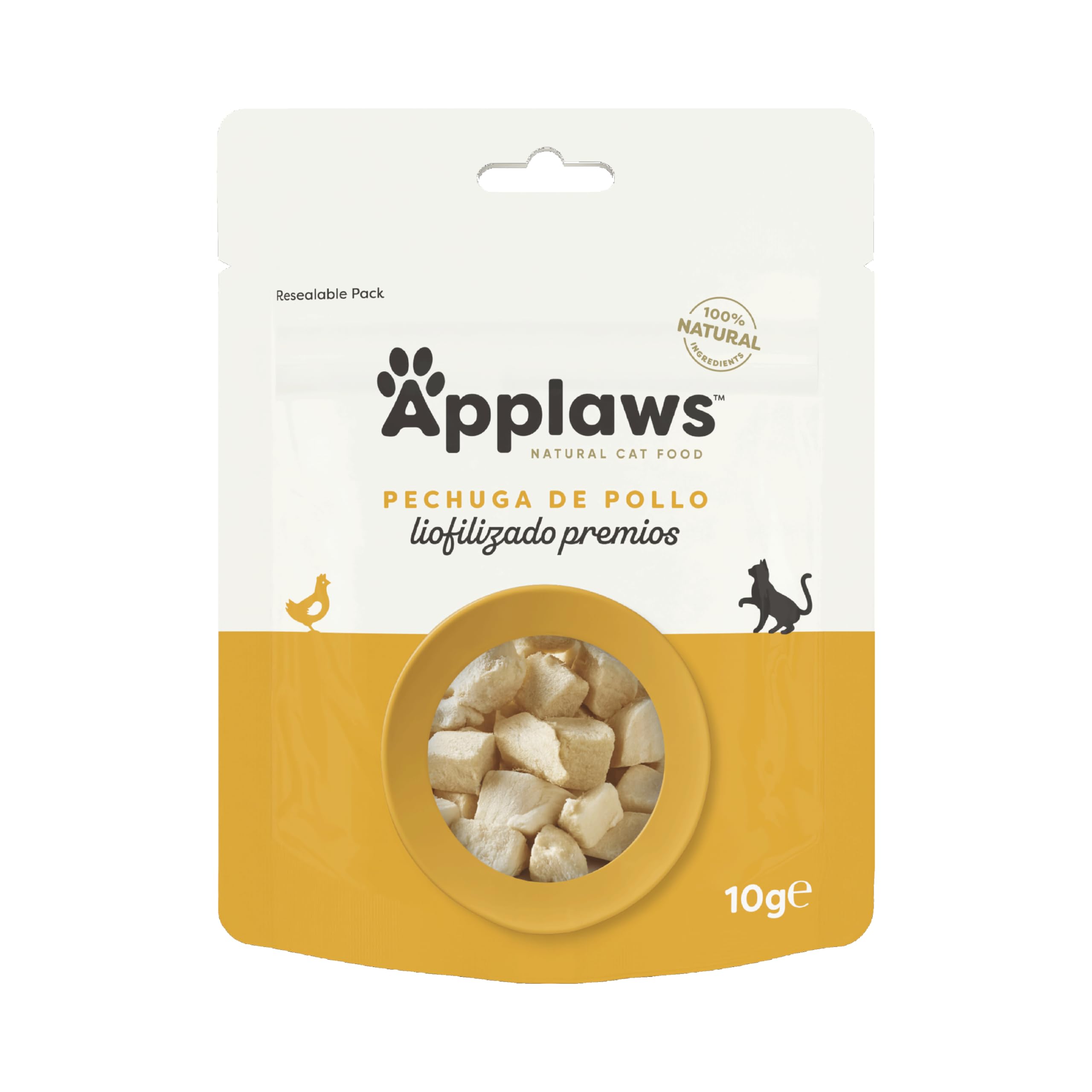 Applaws Natural Cat Treats, Freeze Dried Chicken Breast - Pack of 12 x 10g Bags