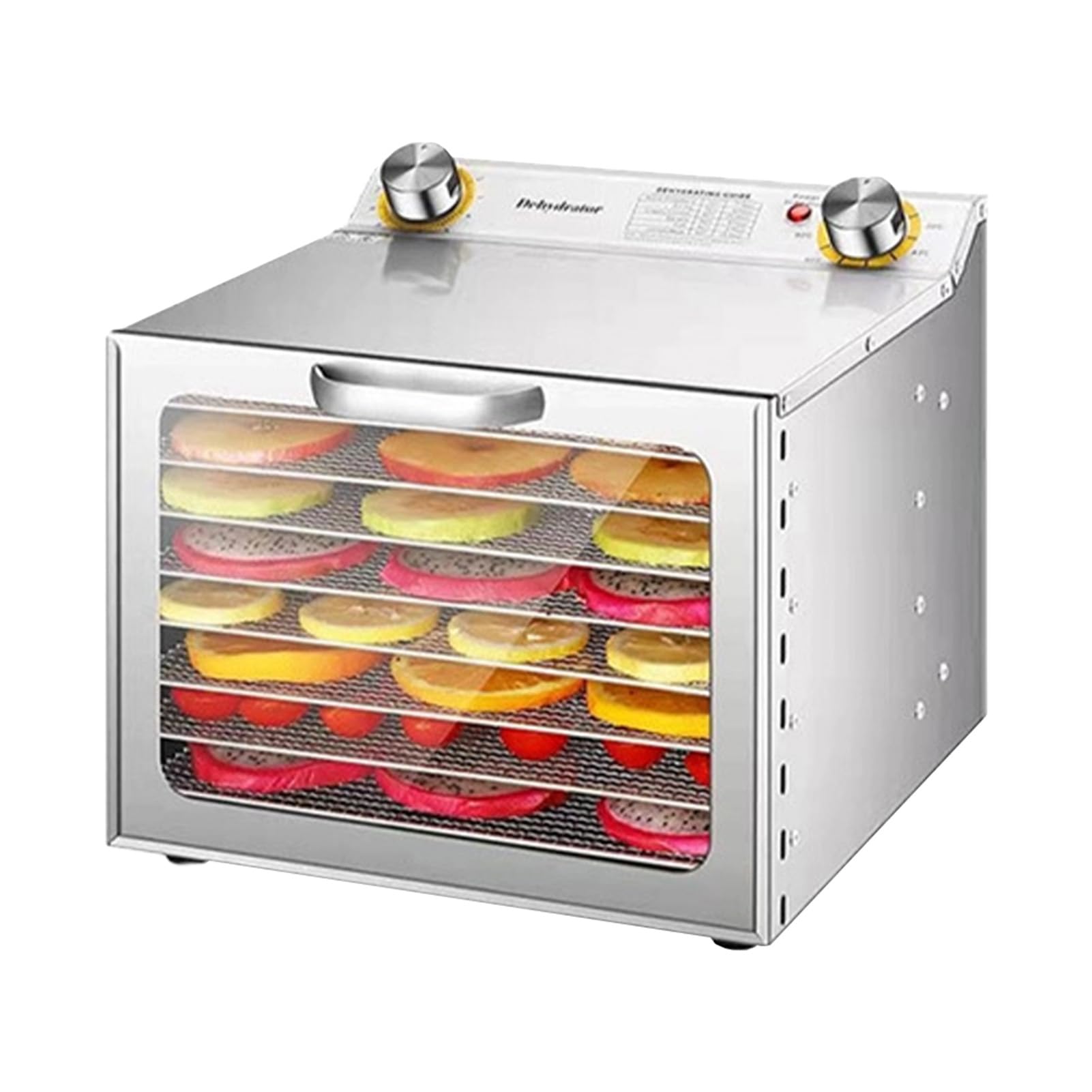 Essiccatore per Alimenti da 450 W, Timer 24 ore, Controllo della Temperatura Regolabile a 194 °F con Griglia di Essiccazione Multistrato, Essiccatore per Alimenti e Carne Secca (8 Tier EU Plug)