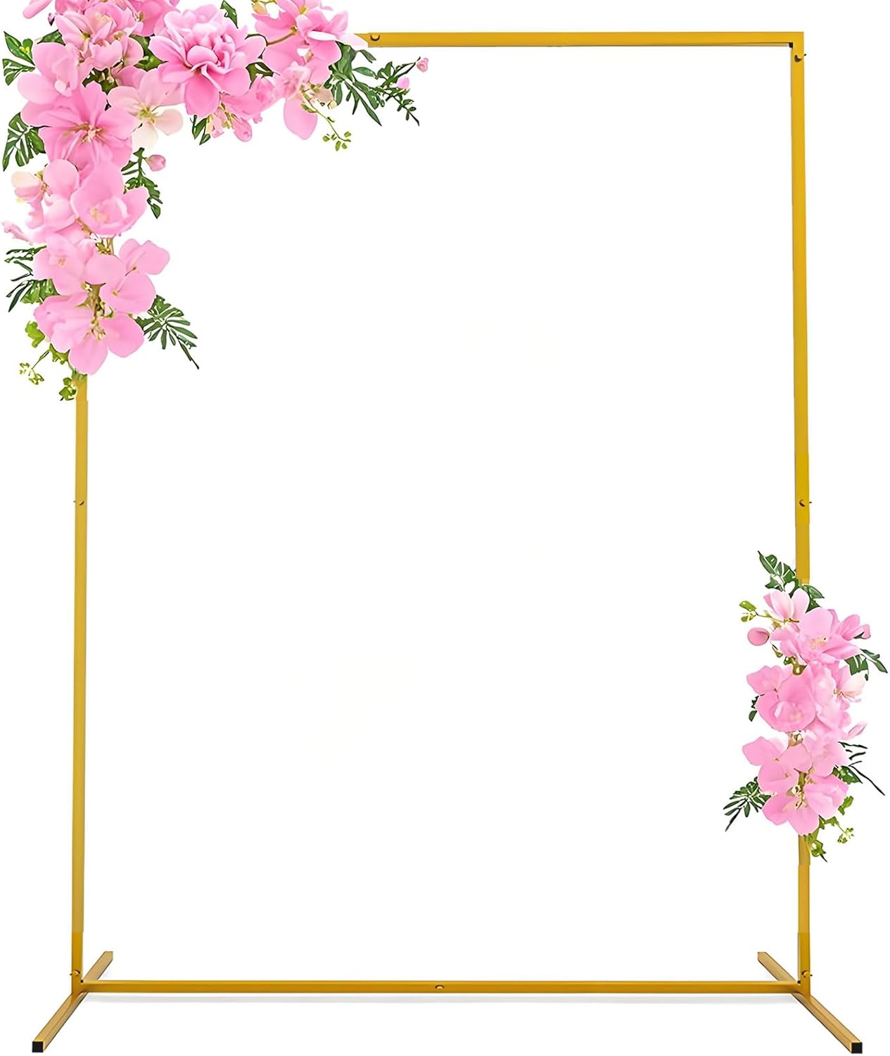 6.6FT x 4FT Gold Wedding Arches Frame, Square Metal Rectangular Arch Backdrop Stand for Wedding Anniversary Birthday Party Baby Shower Ceremony Balloon Decoration