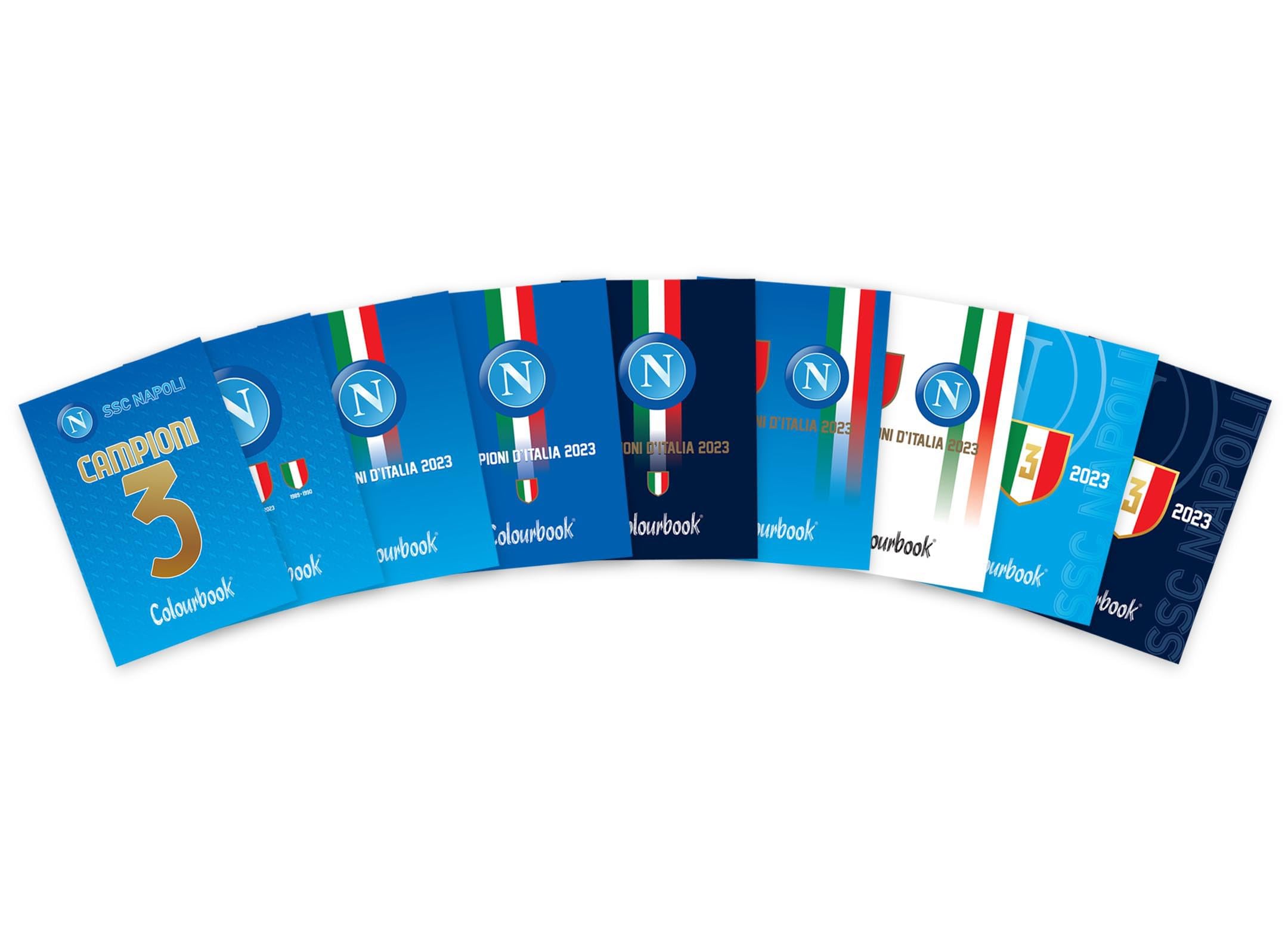 Quaderno Colourbook Napoli Campioni D'Italia - A4, 72 Pagine Da 100 G/m², Rigo 4°/5° Elementare, Bianco