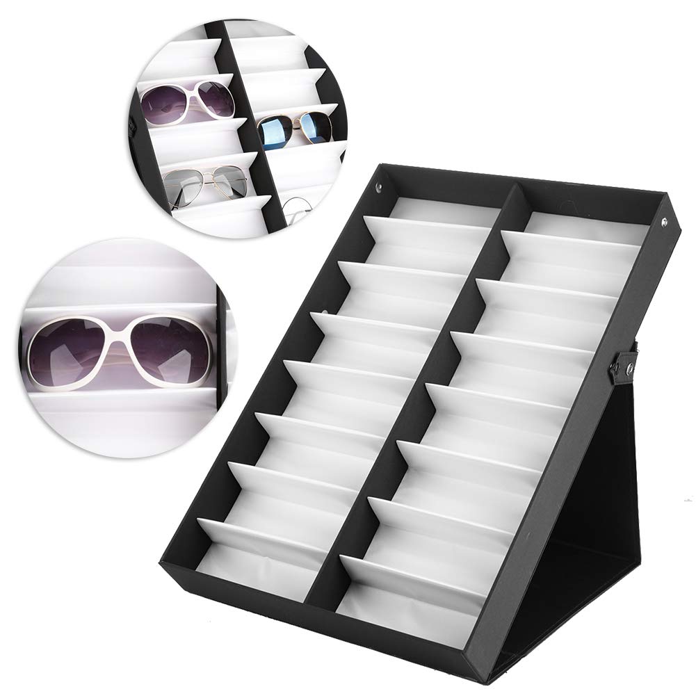 16 Karielki Grids Wase Cage, Organizator Okularów Przeciwsłonecznych, Magazyn Okulary Przeciwsłonecznej, Czarny i Whit3