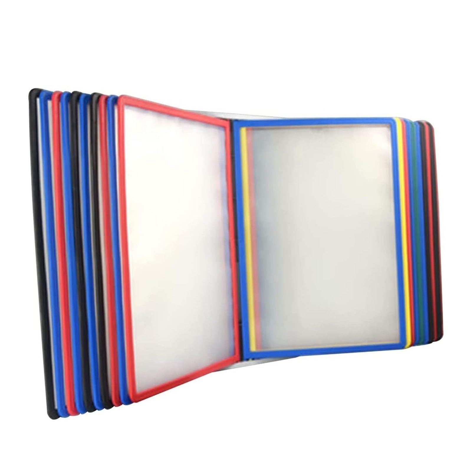 JYBNBBE Multi-Page folders, Color 20 Double-Sided Display Pockets, PVC and Metal for Office,Multicolor-20 pages