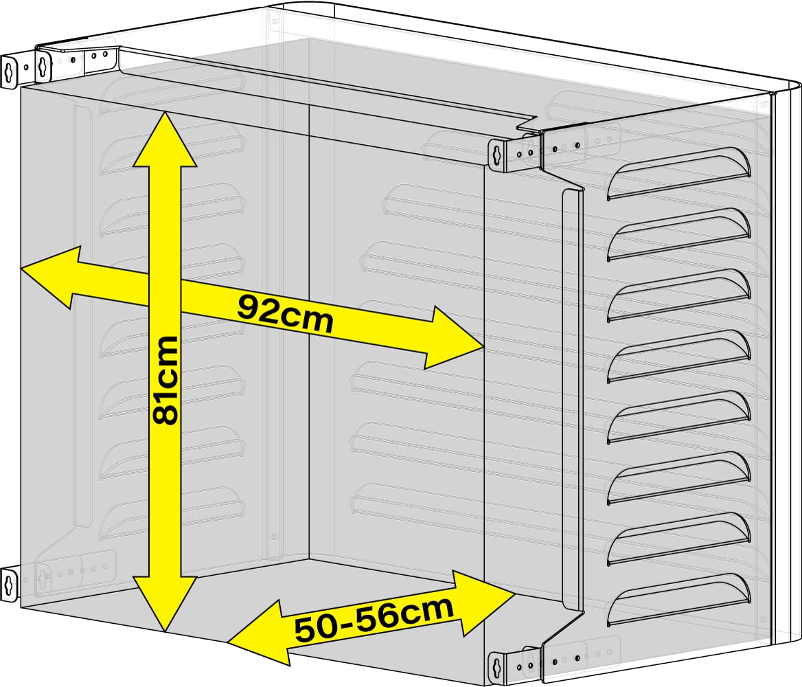 Cover Clima Blade M antracytowa osłona klimatyzacji z kompozytu aluminium, regulowane uchwyty INOX, montaż ścienny, ochrona jednostki zewnętrznej