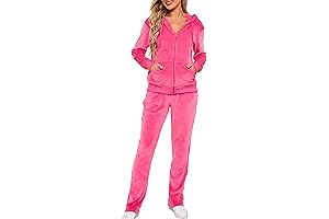 Velour Track Suits for Women Set Fall Sweatsuits 2 Piece