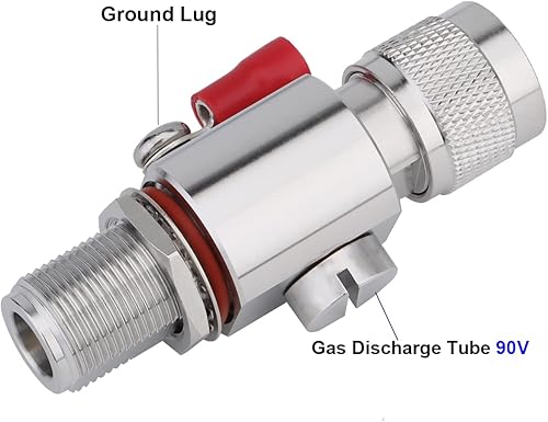Miniatura 2 de Pararrayos tipo N 0 a 6 GHz (N-macho/N-hembra) 50ohm, protege 3G, 4G, LTE, GPS, 2.4 GHz/5 GHz 900 MHz, jamón otras antenas exteriores