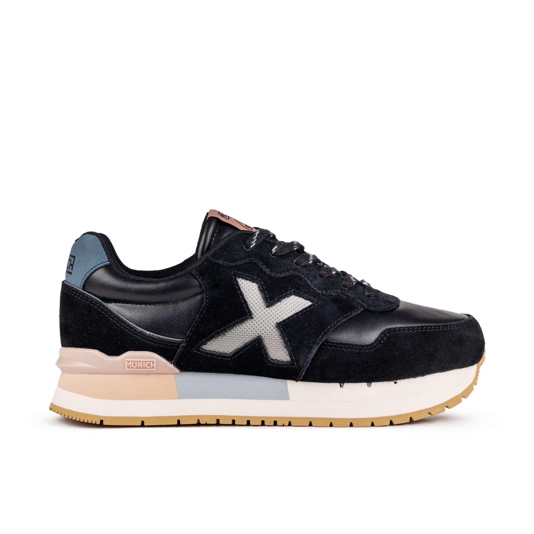 Munich Dash Sky, Unisex Adult Sneakers, Black, 41 EU, Black/White, 8.5 UK