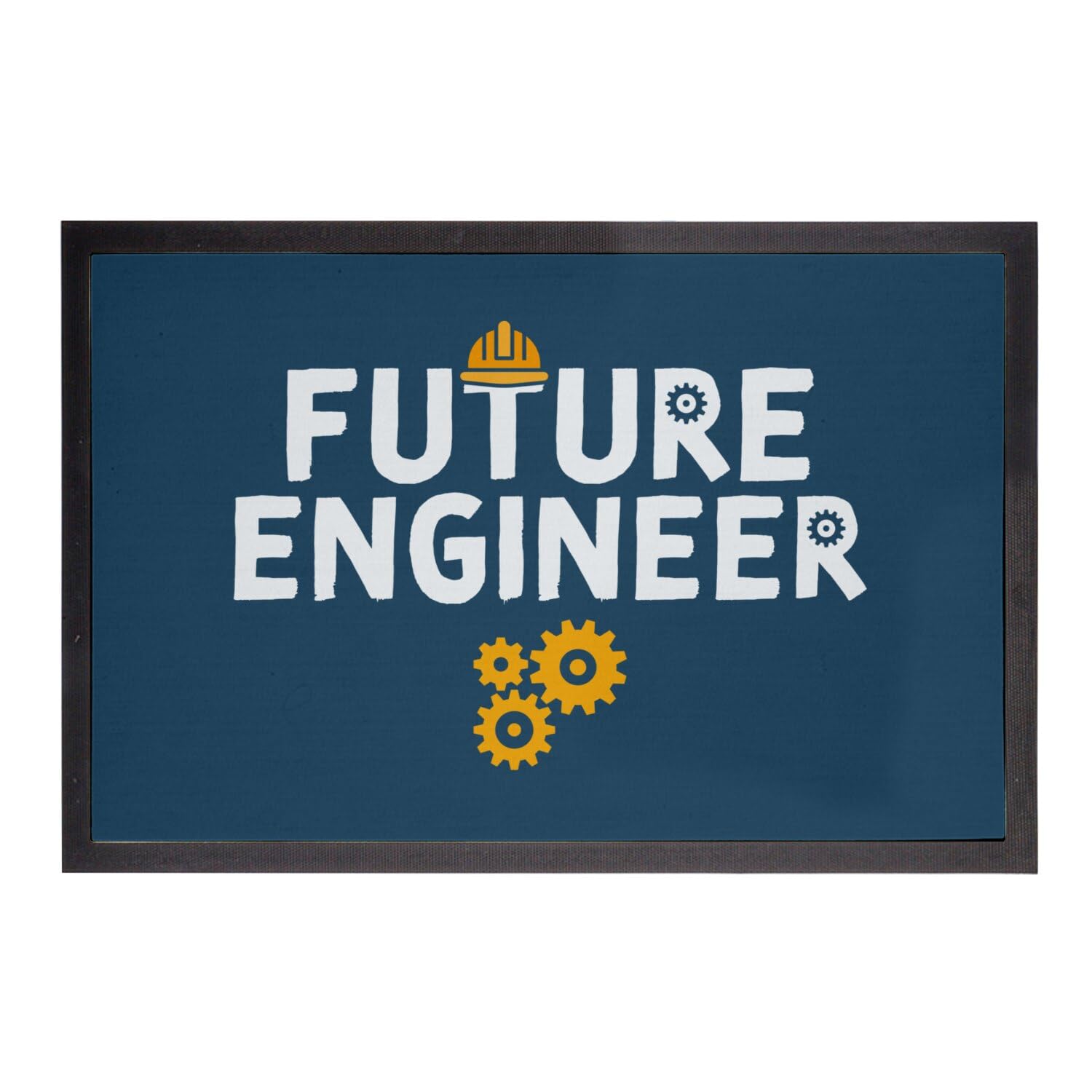 Paillasson bleu Future Engineer tapis entrée thématique science 75x50cm