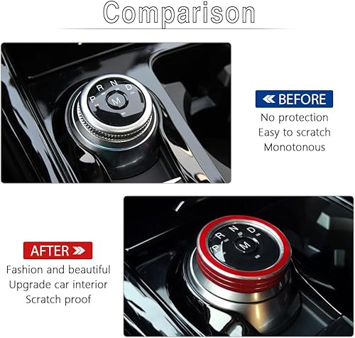 Miniatura 2 de PIFOOG Accesorios rojos de coche para Ford Explorer 2020 2021 2022 2023 2024 Cubierta de botón PRND Cubiertas de botones interiores Fit Explorer XLT