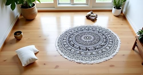 Miniatura 6 de Tapiz redondo de mandala indio para playa, mantel de algodón hippy bohemio, gitano, toalla de playa, tapete de yoga redondo