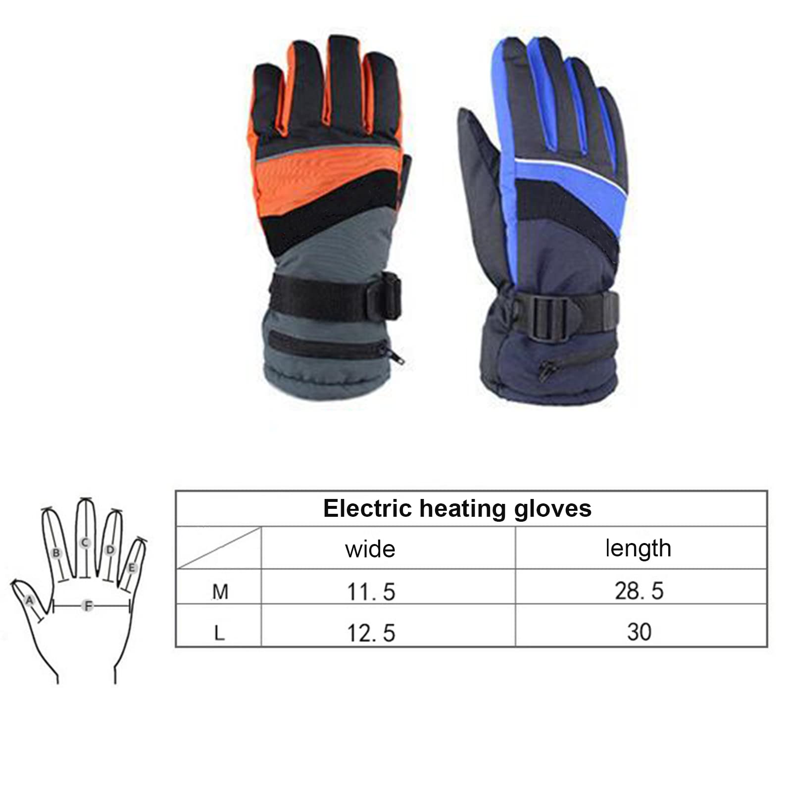 Guantes Térmicos para Ciclismo al Aire Libre, Antideslizantes, Impermeables, con Carga USB, Guantes Calefactores para Dedos Completos, Temperatura Constante Deportiva,Blue