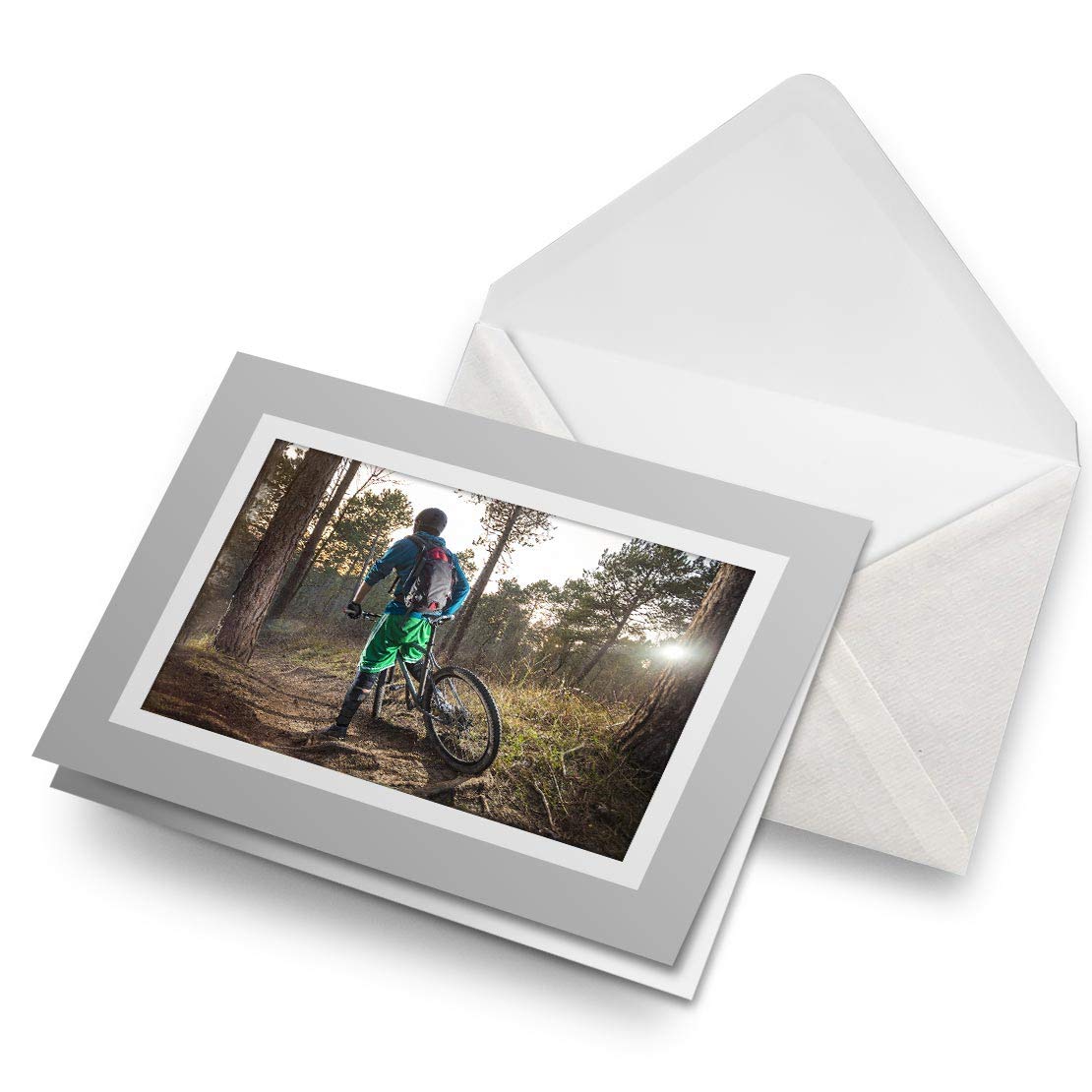 Destination Vinyl Ltd Awesome Greeting Cards Gray (Insert) - Mountain Bike BMX Trail Racing Cool Blank Greetings Card Birthday Kids Party Boys Girls #8657
