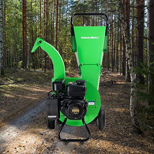 Gardenbeaut S1 Wood Chipper Shredder Mulcher 7 Hp 212Cc Heavy Duty Engine Gas Powered 3 Inch Max Wood Diameter Capacity 20:1 Reduction Ratio 1-Year Warranty After Product Registration #TOP7
