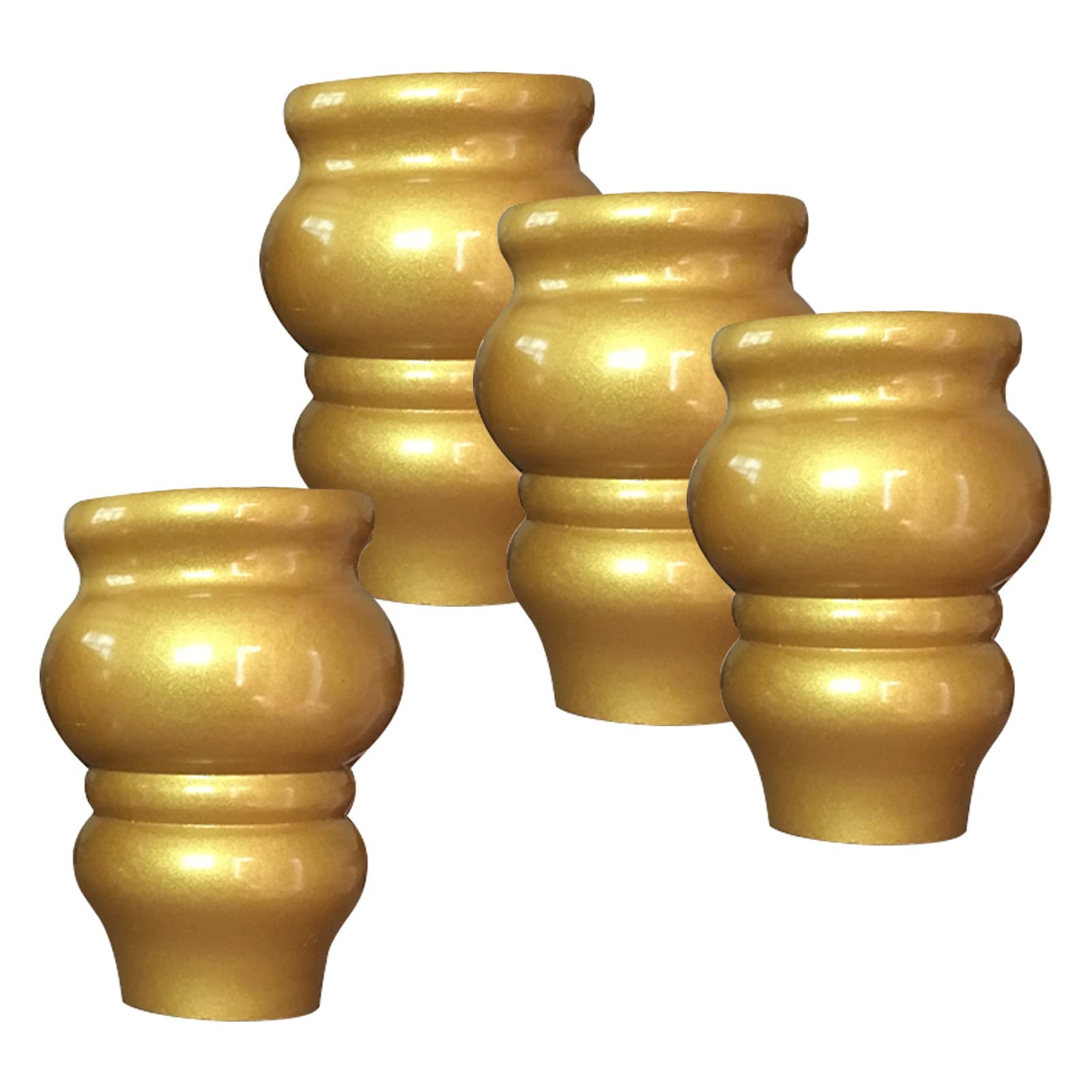 ACUIPP Imitation Gold Gourd Replacementniture Legs Bun Feet,Set of 4 Solid Wood Sofa Legs,Tv Cabinet Coffee Table Legs,for Home Decoration Armchair Sideboard,with Accessories/12Cm/4.7In