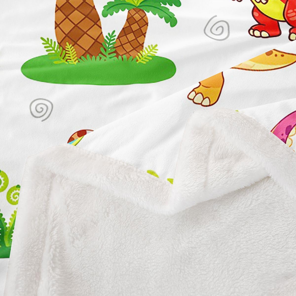 Feelyou Cartoon Dinosaur Kids Boys Girls Fleece Throw Blanket Twin 60"x80" image 2