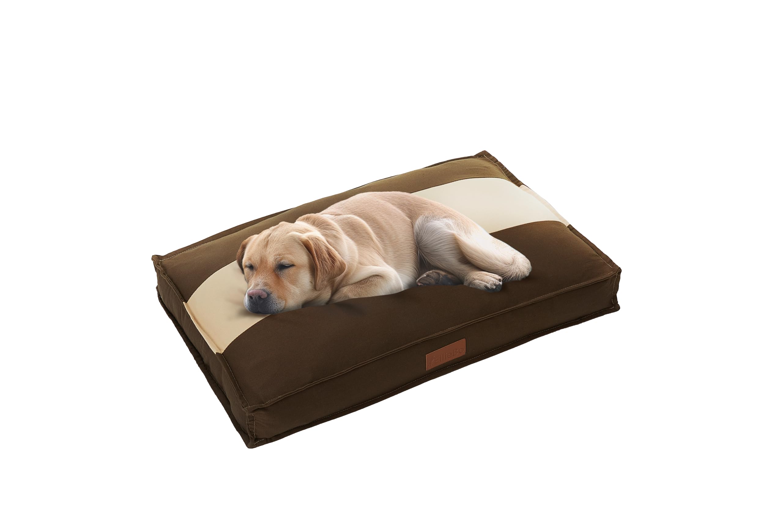 Ellie-Bo XXL High-Density Orthopaedic Foam Dog Bed for 48-inch Dog Cage/Crate - Striped Brown/Beige
