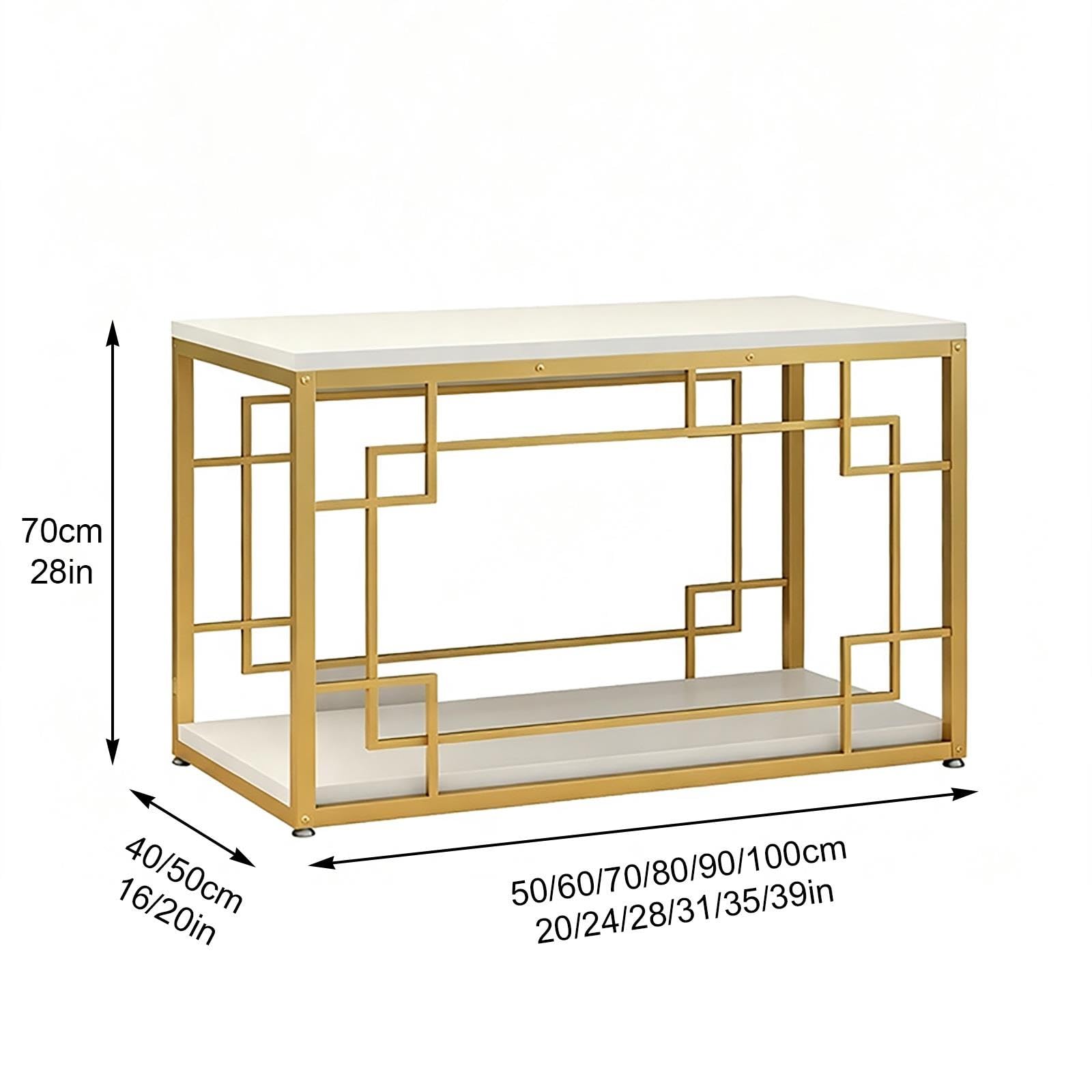 Supporto per Acquario, Acquario con Mobile | Telaio in Acciaio Rinforzato, Ripiano di Stoccaggio a Due Livelli, Portata di 200 kg(Gold A,80x50x70cm/31x20x28in)