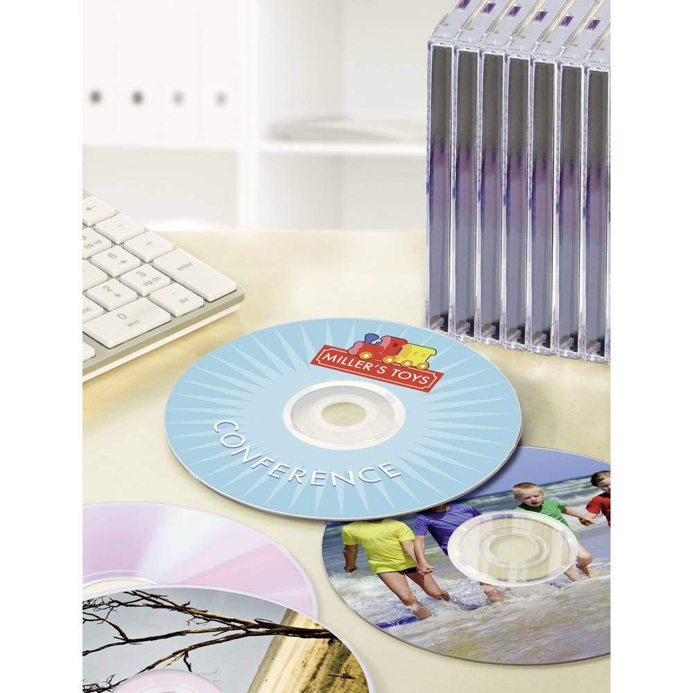 AVERY Zweckform L6043-100 samoprzylepne etykiety CD (200 nieprzezroczystych naklejek CD, Ø 117 mm na A4, ClassicSize, papier matowy, samoprzylepne etykiety samoprzylepne do wszystkich drukarek A4),