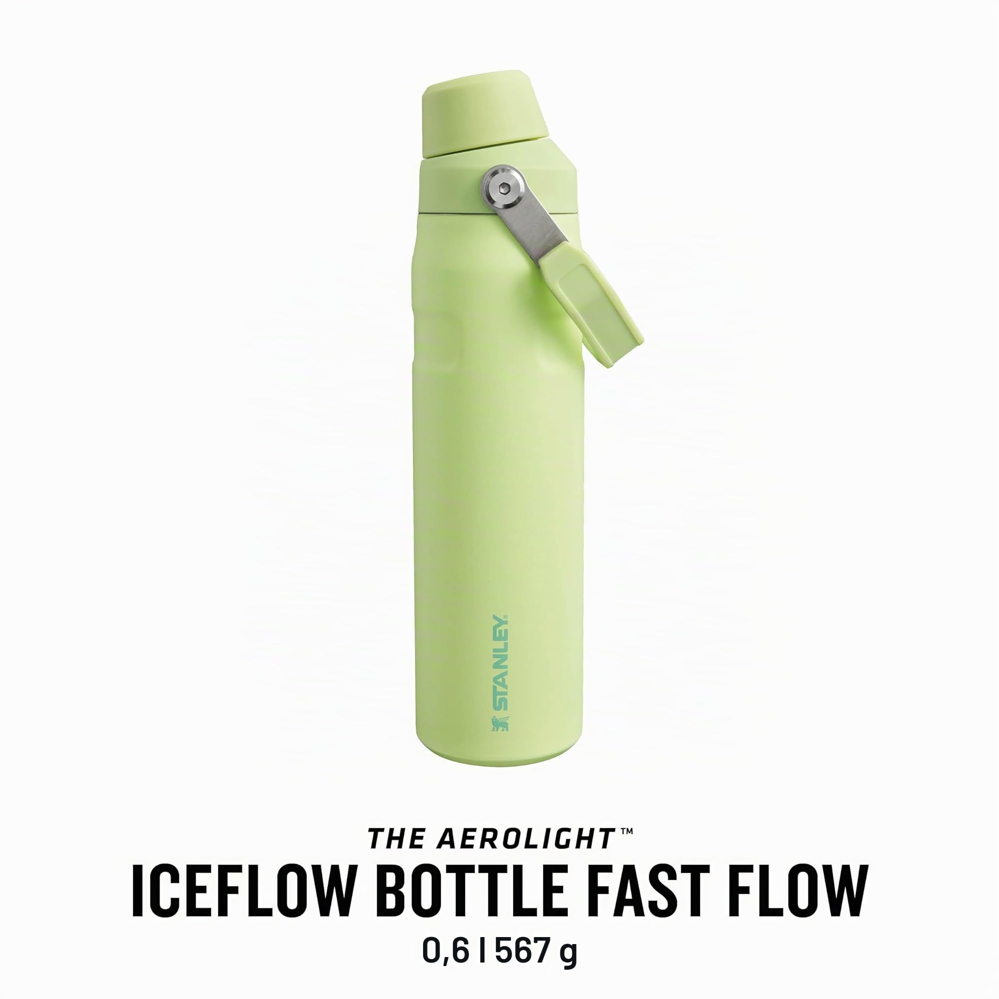 STANLEY 1913 Aerolight Iceflow Fast Flow Borraccia Palestra 0.6L - Citron | Freddo Per 10 Ore - Coperchio A Flusso Rapido - Bottiglia Termos E Leggere - Lavabile In Lavastoviglie - Senza BPA