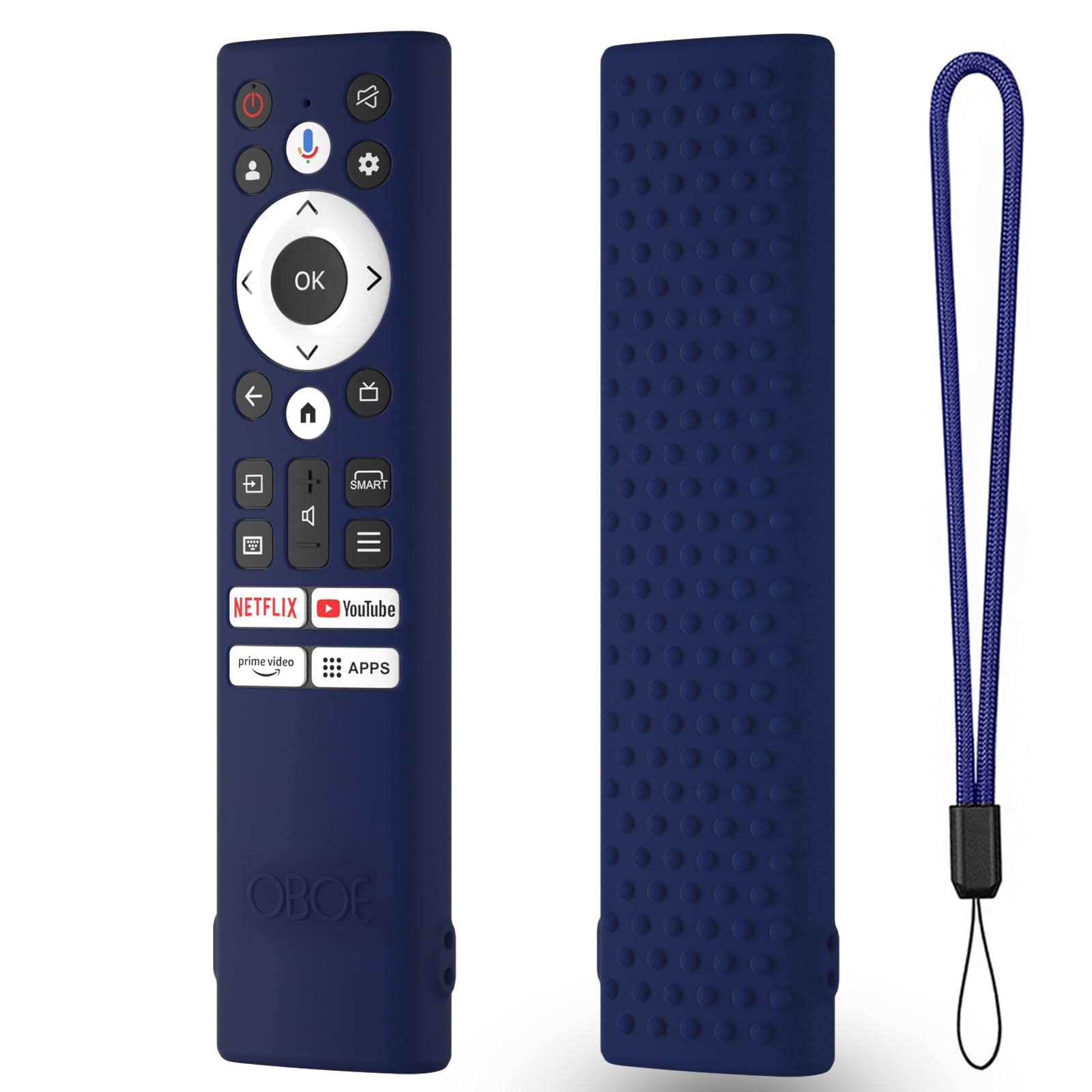 Oboe Silicone TV Remote Cover Compatible with Acer Tv Remote Advanced I Series/V Series/H PRO Series Tv Remote Protective Case with Remote Loop (B-Dark Blue) [Remote NOT Included]-image-20