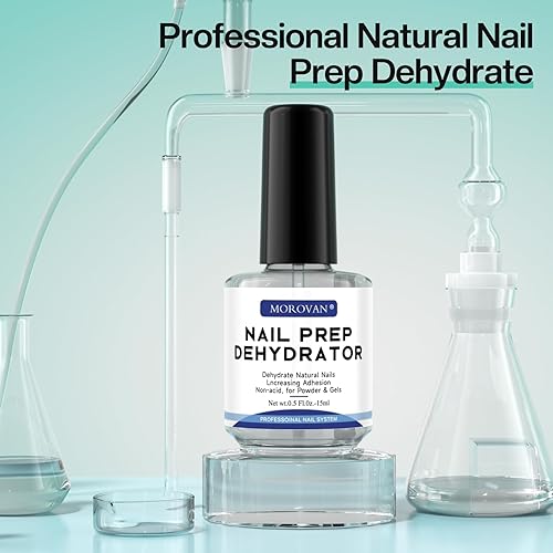 Miniatura 2 de Morovan Deshidratador profesional de esmalte de uñas de preparación de uñas, sin ácidos, para esmalte de uñas de gel UV, deshidratador acrílico de