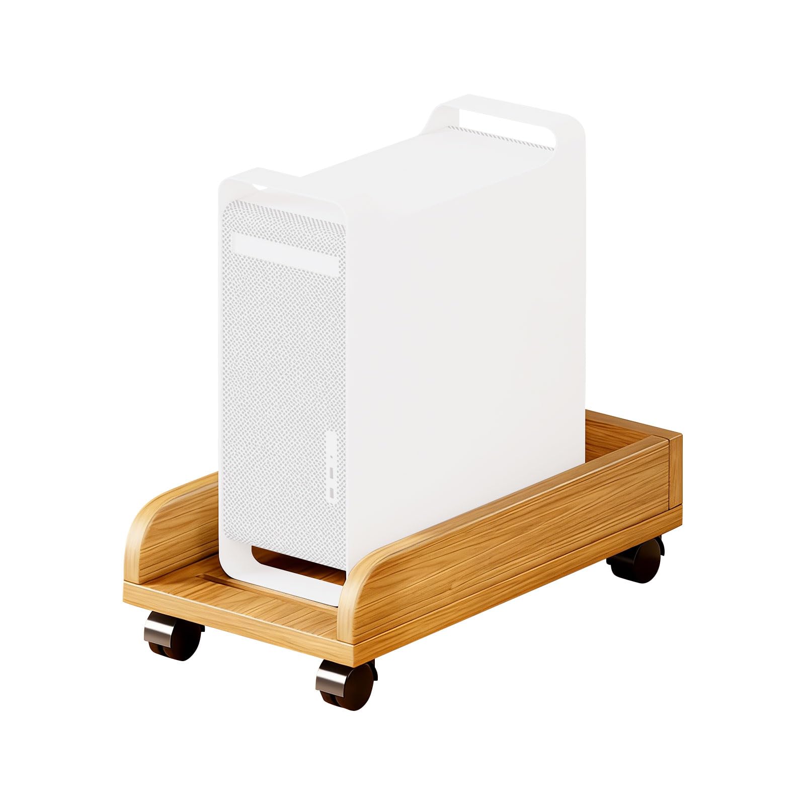 Buxuaaaa Space Saving Computer Base Featuring Strong Wood Build and Smooth Rolling Casters for Easy Placement Wheeled Computer Base
