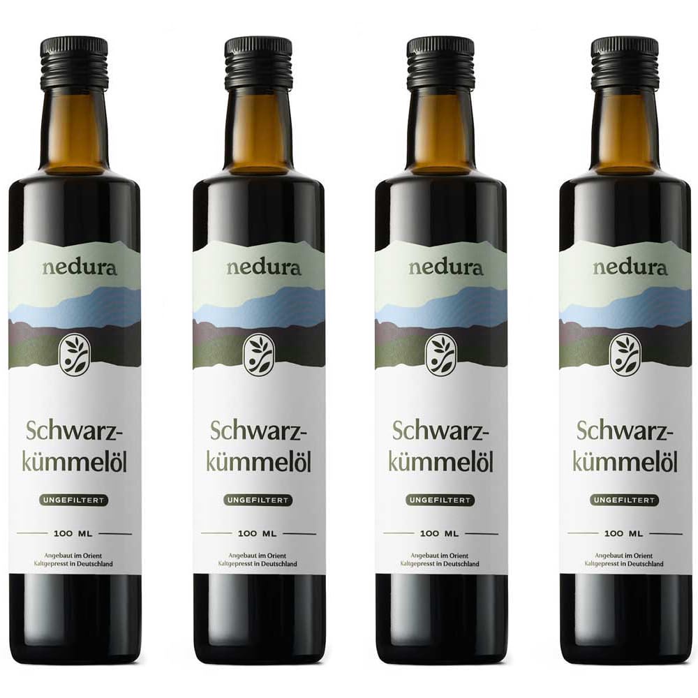 nedura® Schwarzkümmelöl kaltgepresst mit hohem Thymochinongehalt - 100% naturrein, zertifiziert - täglich frisch & schonend gepresst - direkt aus eigener Ölmanufaktur
