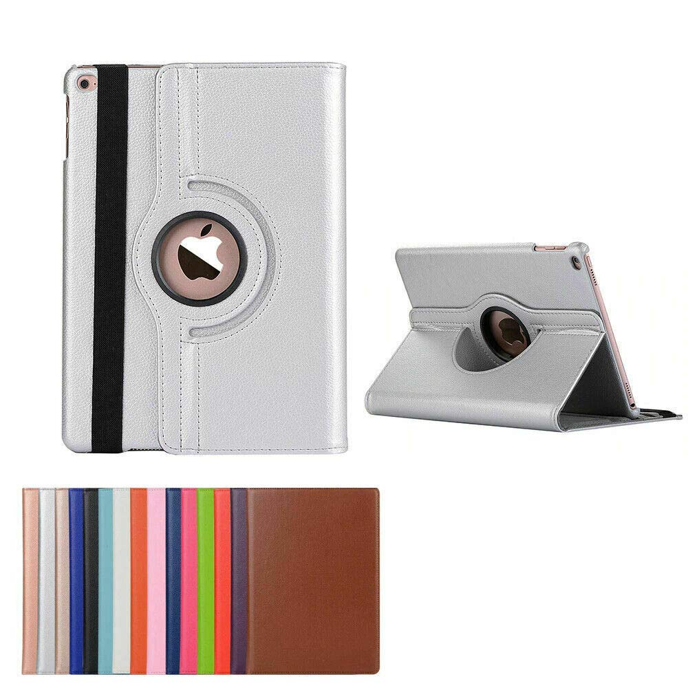 Leather Rotate 360° Stand Case For Apple iPad mini 1,2,3 Generation (SILVER)
