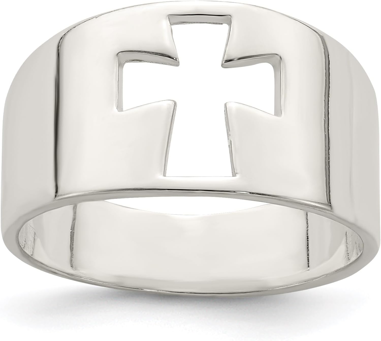 Diamond2Deal 925 Sterling Silver Cross Cutout Ring