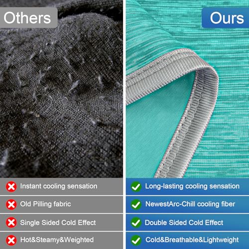 Image of KMUSET Cooling Blanket Queen Size (90 inchx90 inch), Double Sided Summer Cooling Blankets for Hot Sleepers & Night Sweats, Soft Lightweight Blanket for Sofa Bed Couch, House Warming Gifts New Home Aqua Green