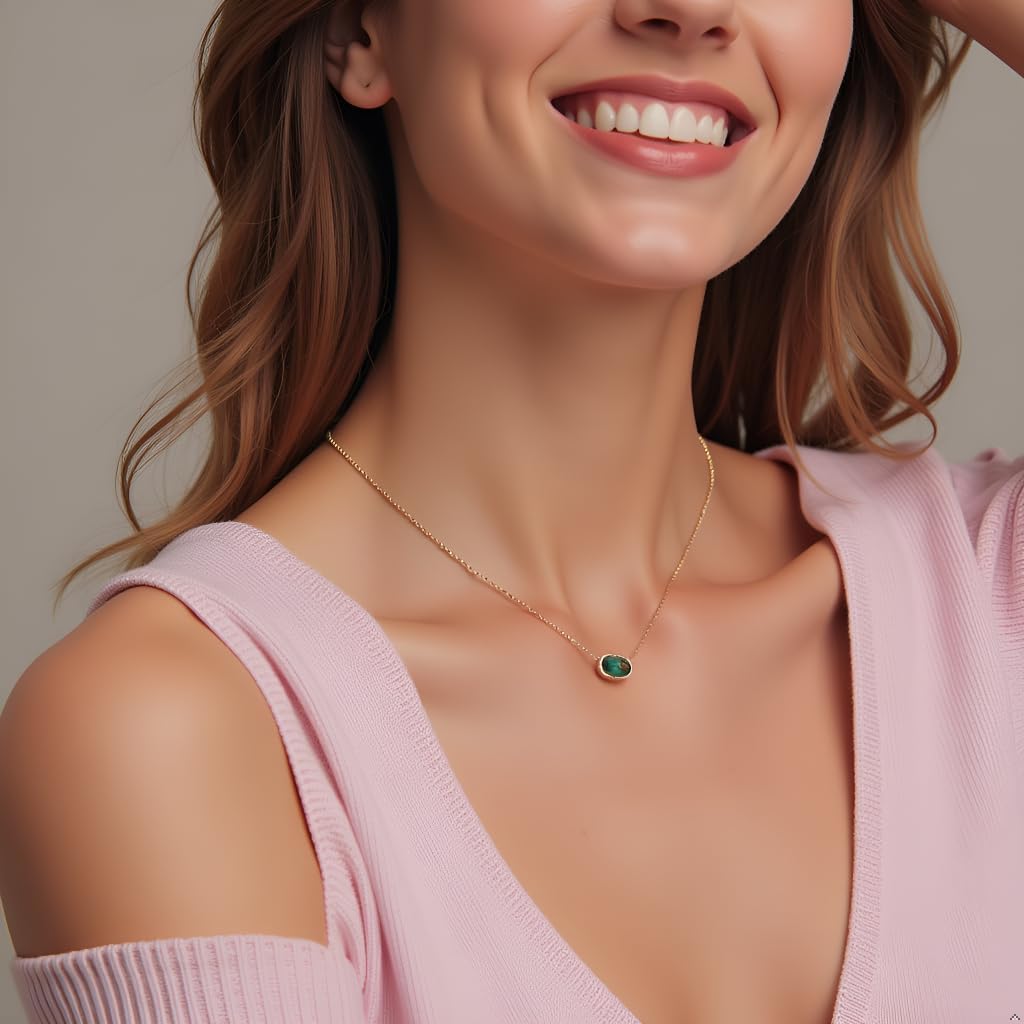 Pendant Necklace For Women,14K Gold Plated,Fashion Jewelry，Minimalist Style,Everyday Wear,Present For Someone,Non Tarnish - Image 4