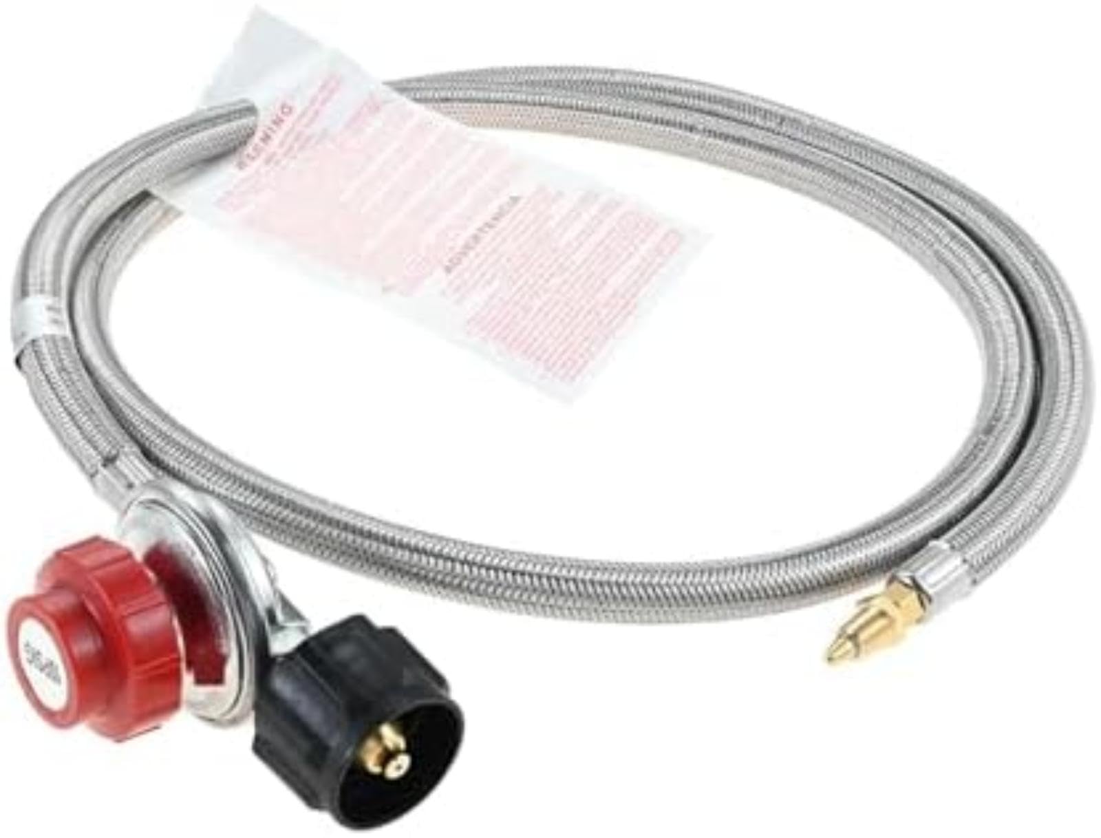 Rura przyłączeniowa gazu Wąż w oplocie ze stali nierdzewnej Złącze męskie 1/8 5 stóp 0-10 Psi Regulator ciśnienia propanu z, do palnika elastyczny wąż wydechowy pojazdu