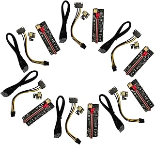 Uonlytech 6 Zestawów Przedłużaczy Do Kart Graficznych Przedłużaczy Do Gpu Kabli Riserowych Do Pci-E Adapterów Riserowych Do Gpu Adapterów Riserowych Do Pci Express Kabli Riserowych Do