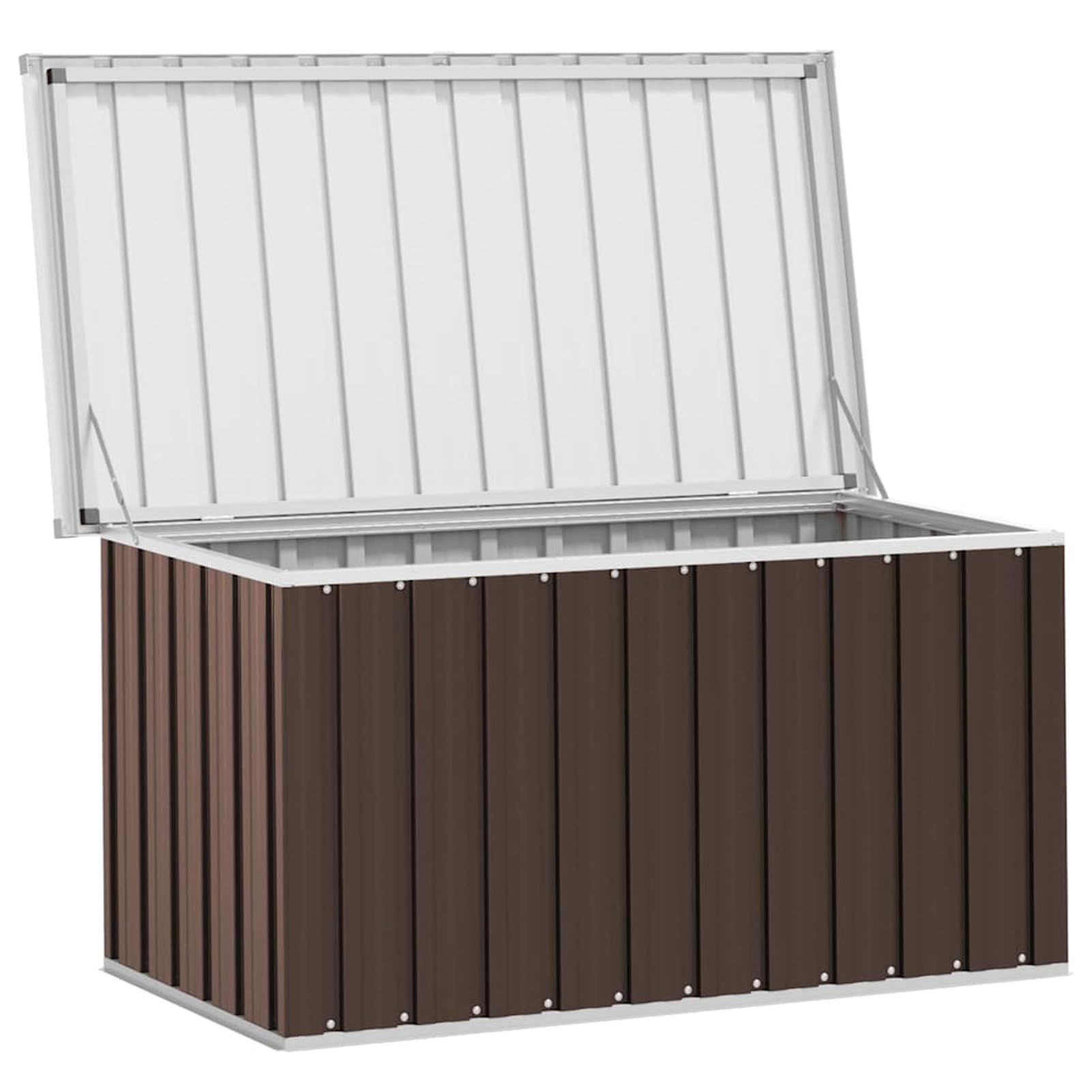 Caja de jardín, caja de cojines, caja de almacenamiento, muebles de jardín, caja de herramientas, caja de balcón, para jardín, terraza, marrón, 129 x 67 x 65 cm