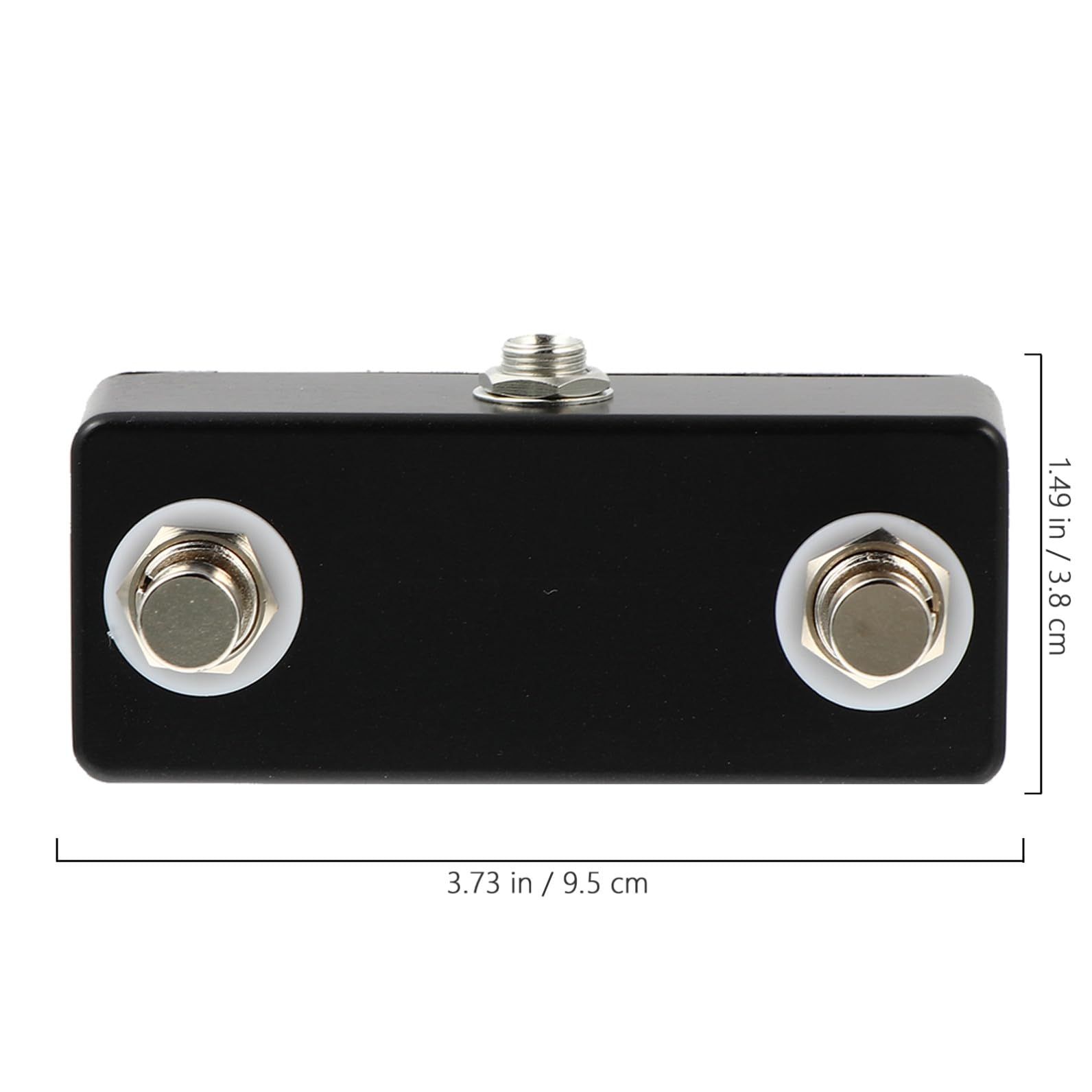 Footswitch per Effetto Chitarra Duale 2 Pezzi Jack 1/4 | Nero, Guscio Interamente Metallico e Leggero, Contatto Momentaneo Normalmente Aperto, Parti per Strumento Musicale