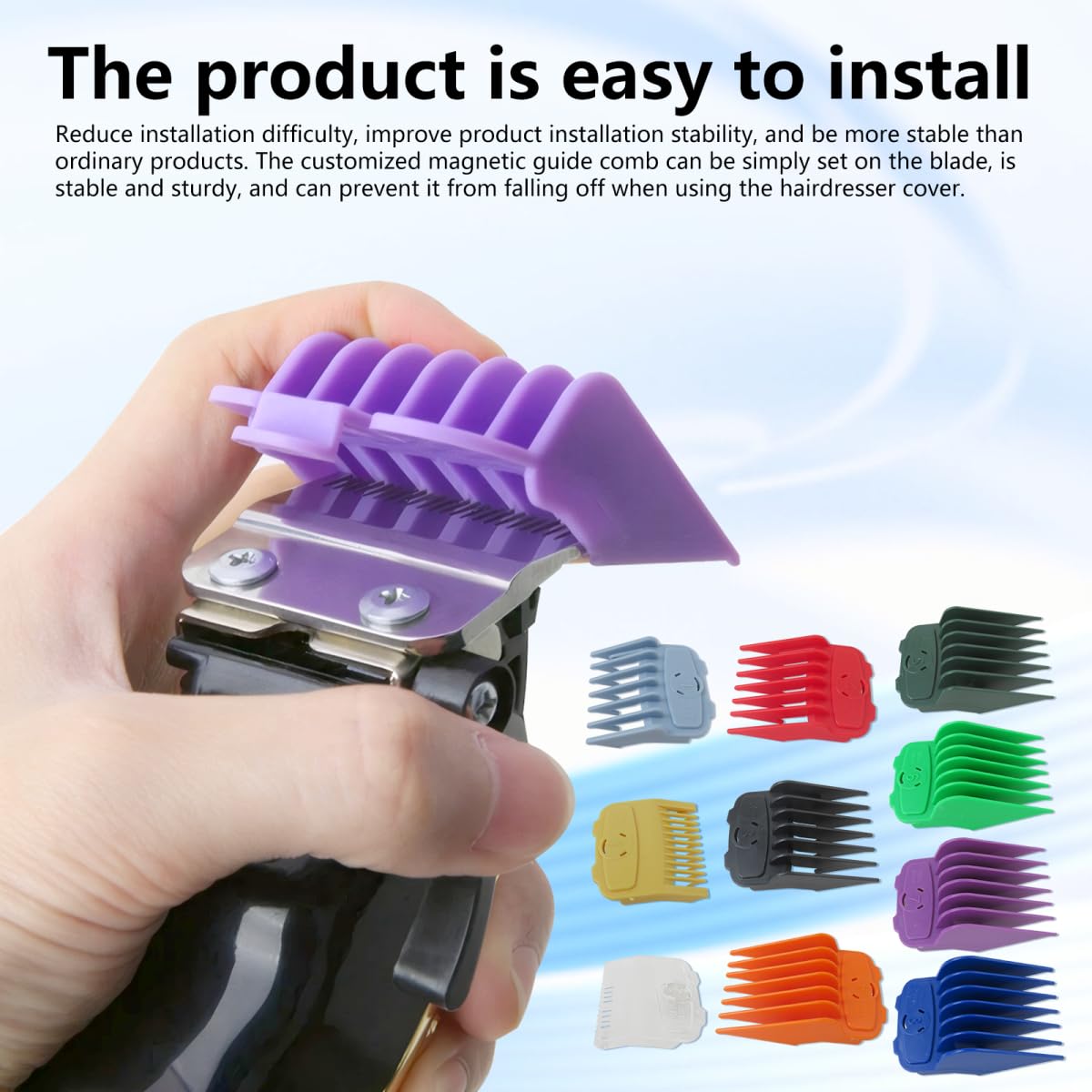 US! Magetic Clipper Guards Set für Baby*liss Pro FX870 / FX825 Serie, farbcodierte Scherhilfen, Ersatz – Länge: 1/16 Zoll bis 2,5 cm, 10 Stück