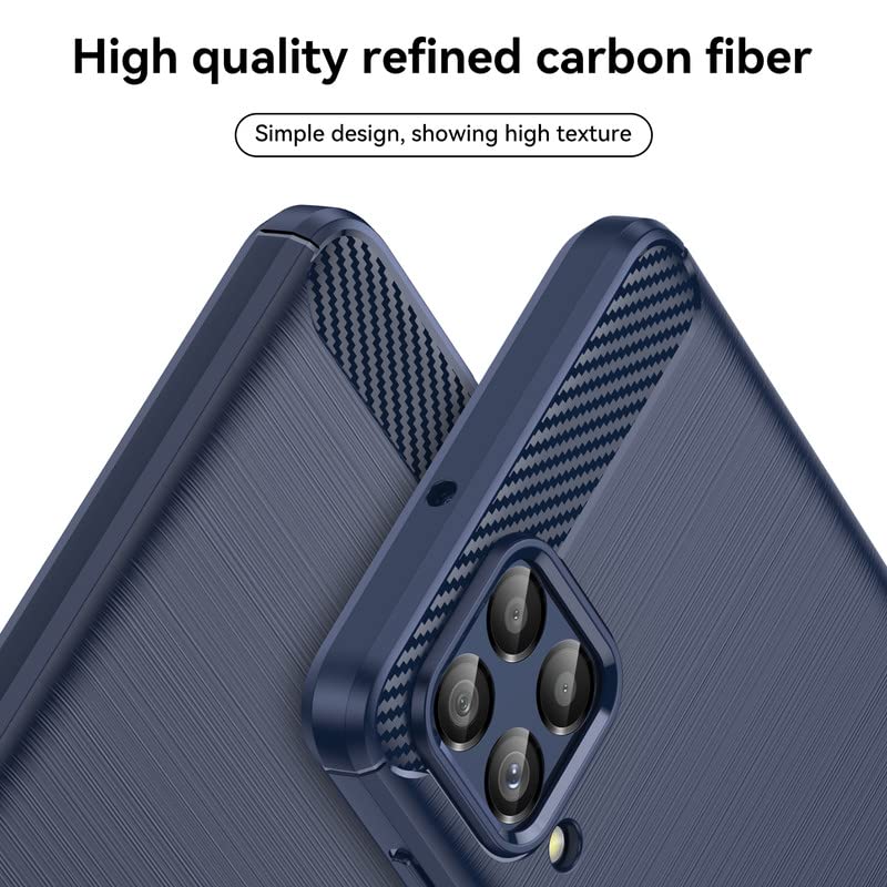 Image of Hybrid Carbon Fiber Back Case for Samsung Galaxy M53 5G (Blue)