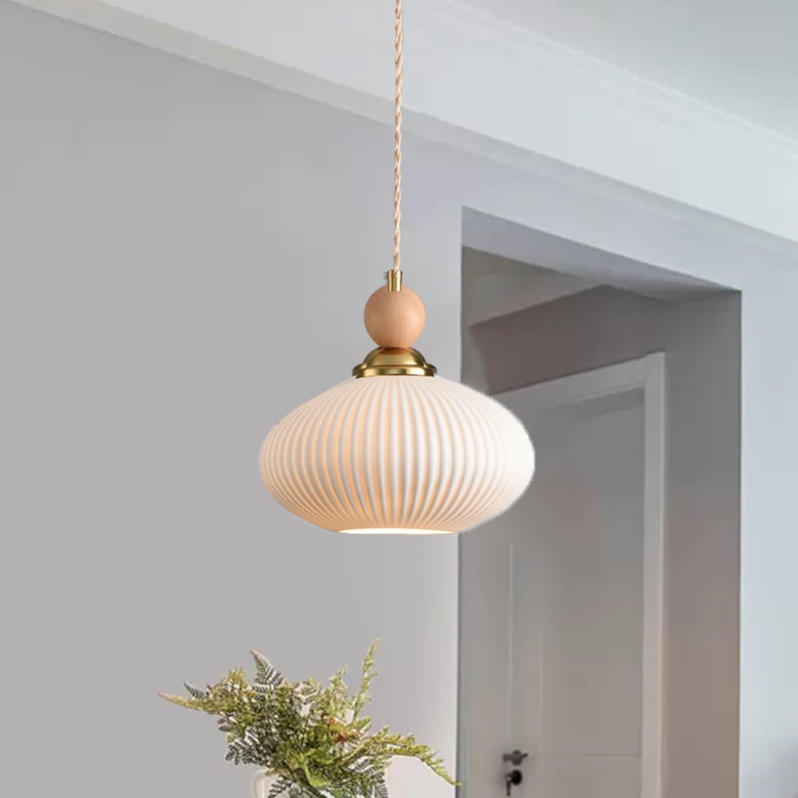 Lámpara con pantalla de cerámica blanca, base E26/E27. araña, lámpara for muebles hogar for comedor, cafetería y sala estar