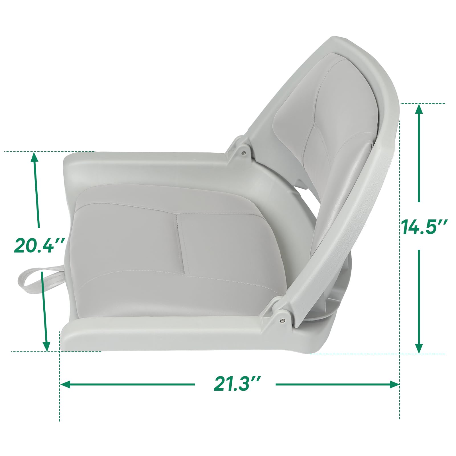 ERGOSEAT Seggiolino pieghevole per barca da pesca imbottito con schienale (grigio-guscio)