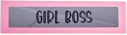 Miniatura 1 de Boxer Gifts Letrero de escritorio de madera rosa con texto en inglés Girl Boss  Divertido accesorio de escritorio rosa para ella  Gran regalo para