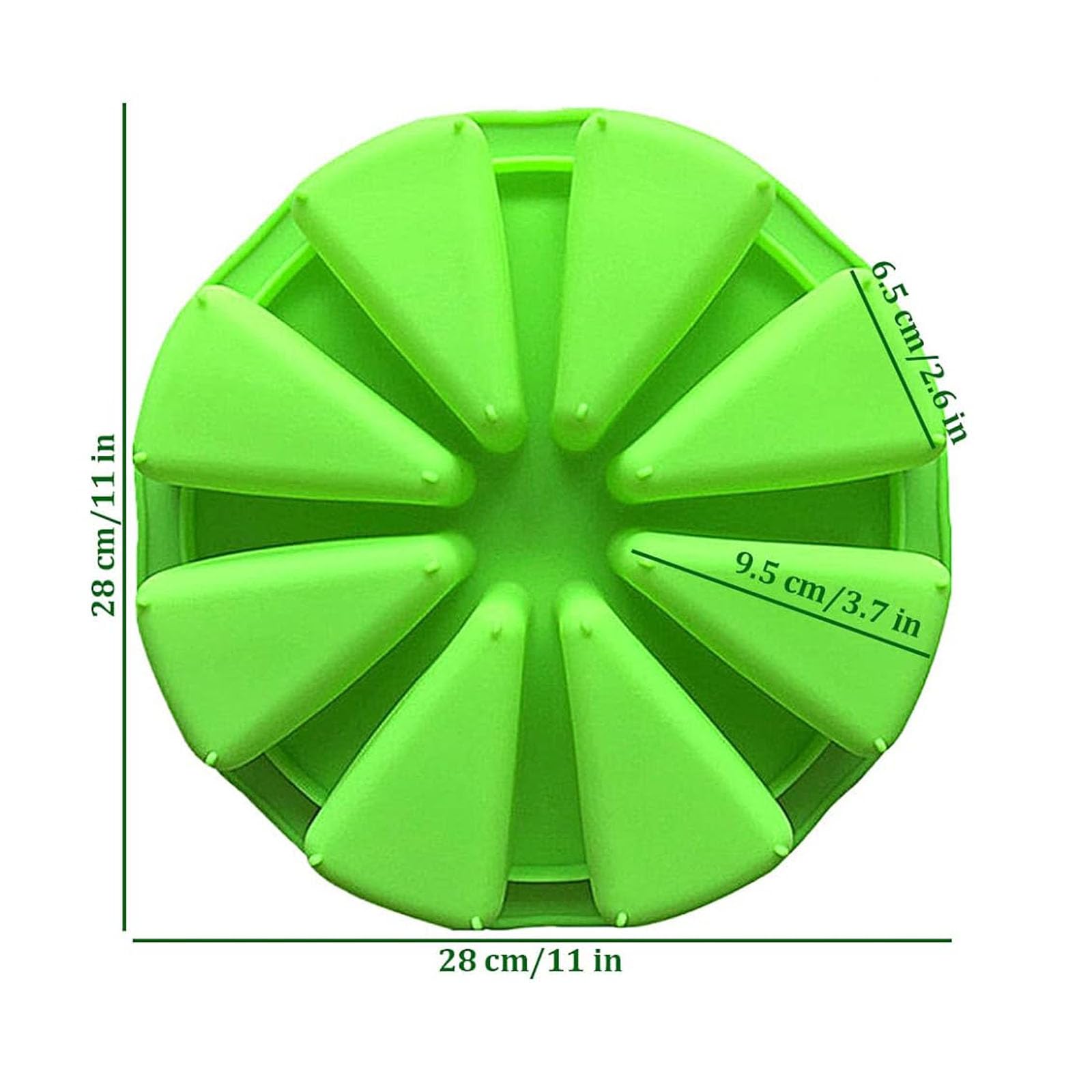 2 Stampi Per Torta Triangolari In Silicone - 8 Cavità, Per Dolci, Pizza, Pane, Rosso E Verde - Foto 9