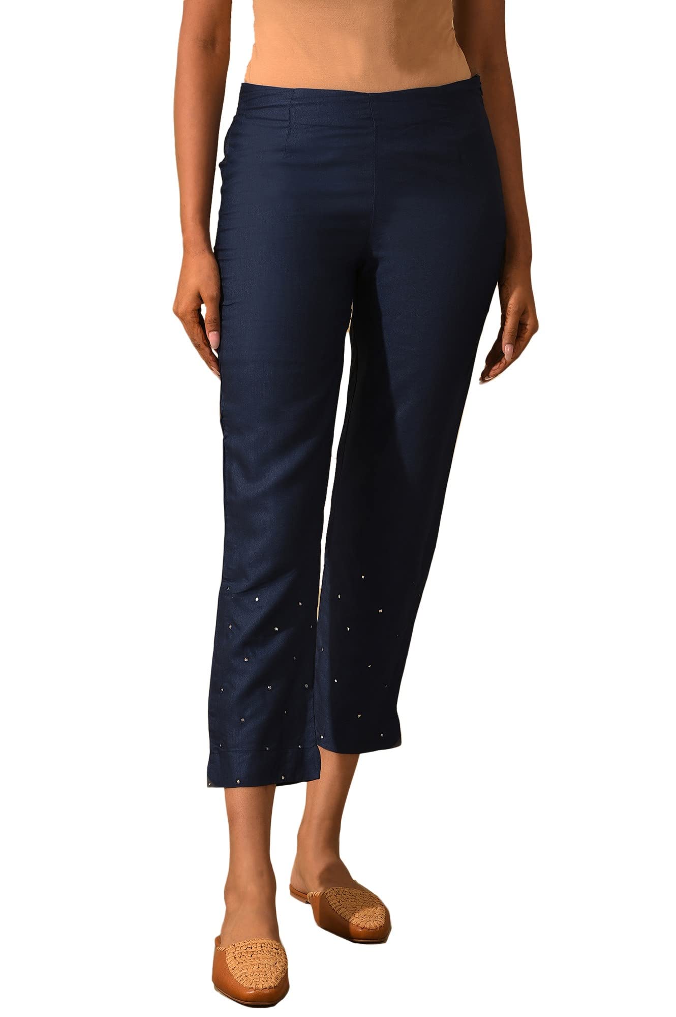 w for woman Women's High Rise Folksong Strechable Slim Pants | Trousers-picture-33