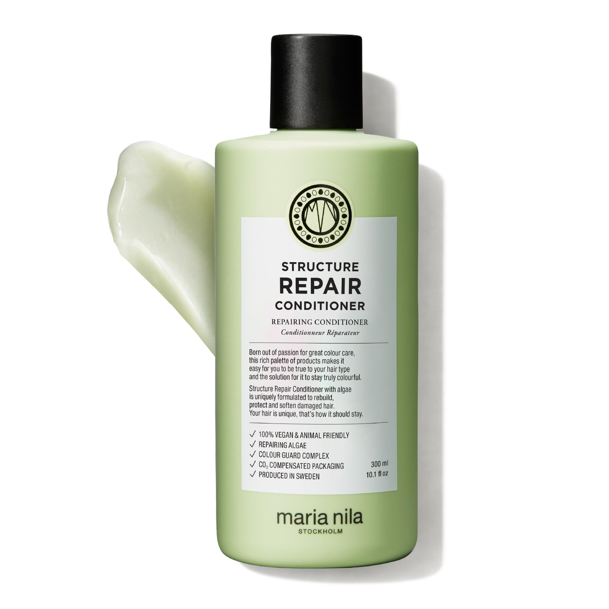 Maria Nila Conditioner geschädigtes Haar Damen, Structure Repair Haarspülung für trockenes und coloriertes Haar mit Algenextrakt, Pflegespülung Frauen für blondiertes Haar (vegan, Anti Frizz), 300 ml