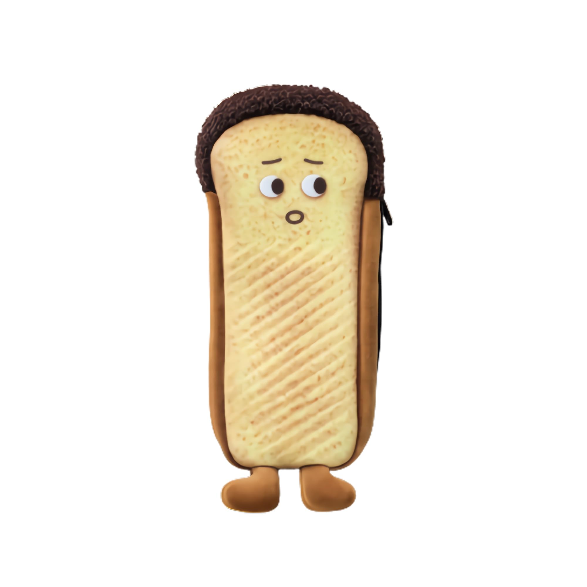Anopo Bread Pencil Pouch Novelty Toast Baguette Bread Pencil Case Cute Kawaii Stationary Bag Scared