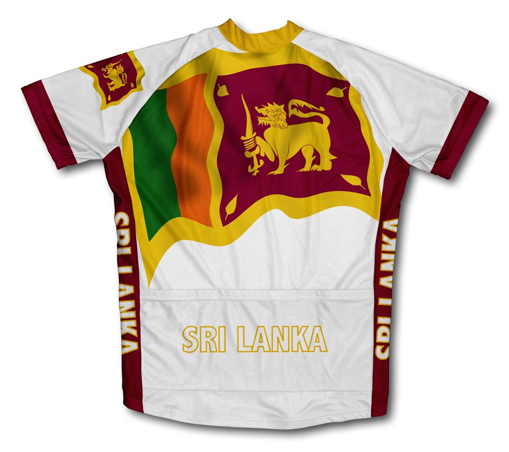 ScudoPro Sri Lanka Flag Short Sleeve Cycling Jersey for Men - Size 4XL